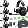 Lustrens Auricolare digitale duplex wireless per interfono, con portata fino a 450 metri, completo di custodia rigida, modello mono auricolare, confezione da 5 pezzi
