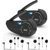 Lustrens Sistema di comunicazione intercom per gruppi Q8 Mesh 3.0, auricolare Bluetooth 5.1 per casco da moto