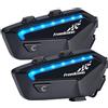 Lustrens 2 caschi da moto con auricolare Bluetooth, sistema di comunicazione ultraleggero