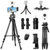 UBeesize Kit di vlogging per creatori di contenuti, YouTube e TikTok Starter Kit con treppiedi completi e flessibili, luce di riempimento a LED e microfono wireless per registrazione video iPhone
