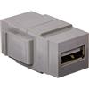 Leviton 40835-G QuickPort Connettore USB, Feed-Through, Grigio