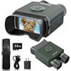 Relassy Binocolo Visione Notturna, Relassy 1080P HD Visore Notturno Digitale Infrarossi,Ricaricabile 3000mAh, 9-Livello Infrarossi, Zoom Digitale 6X, 3,5 TFT LCD Per Caccia, Birdwatching, Campeggio