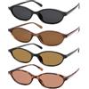 HERJOUR Retro Ovale Cat Eye Occhiali Da Sole Donne Y2K Fashion Narrow Designer Occhiali Da Sole AR82253