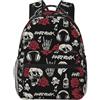 PRyLqKS Zaino con teschio, zaino gotico, zaino gotico, zaino per musica punk, zaino da uomo, zaino da donna, zaino per laptop, 29 x 19,8 x 39,9 cm, 09