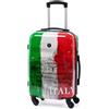 BERTOO Valigia da viaggio Italia, verde, bianco, rosso, M - 36 L