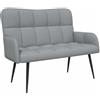 vidaXL Divano a 2 Posti Grigio Chiaro 115 x 61 x 87 cm Tessuto
