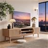 HYNHXBP Mobile TV da 150 cm, supporto per TV da 50 pollici, tavolo in legno con ripiani e armadi, ideale per soggiorno, sala da pranzo o camera da letto