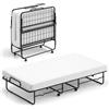 COSTWAY Letto Pieghevole con Materasso, Letto Singolo Pieghevole per Ospiti con Memory Foam e Struttura in Metallo, Brandina con Ruote, 190 x 90 cm, Carico 220 kg