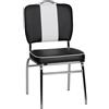 WOHNLING Sedia da Pranzo 47x45x90 cm American Diner Retrò Nera Bianca | sedia da cucina imbottita con schienale, sedia da pranzo in stile anni 50, sedia imbottita similpelle, portata fino a 120 kg