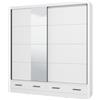 Arredo Stock Armadio scorrevole Alba con specchio e cassetti bianco 205x60x215 cm