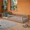 Kids Collective Lettino a terra 80x180 cm con protezione anticaduta, materasso e rete a doghe Lettino Montessori a sponde per bambini e ragazzi Letto singolo | Cioccolato al latte | dai 3 ai 10 anni