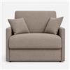 Generico Poltrona Letto Trasformabile con Materasso Alto 18 cm - Salvaspazio, in Vari Colori (Tortora)