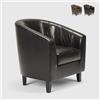 Produce Shop Poltrona Design Classico a pozzetto in Similpelle per Salotto Ufficio Sala Attesa Seashell - Nero