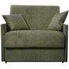 Generico Poltrona Letto Trasformabile con Materasso Alto 18 cm - Salvaspazio, in Vari Colori (Verde Bosco)