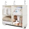 StorageWorks Organizzatore da appendere per armadio con asta per indumenti, 4 sezioni per armadio, mensole da appendere, organizer cubo per vestiti, bianco e avorio, 30,5 cm di profondità x 61,1 cm di
