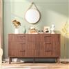 AZJSAHAH Cassettiera 6 cassetti, Cassettiera Camera da Letto,Cassettiera Legno Noce, Armadio Per Ingresso, Soggiorno, Ingresso, Ufficio, Organizzatore (Colore Noce(6 Cassetti)