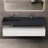 doporro Mobile Bagno Sospeso Mobile Sottolavabo 150 cm con Lavabo Integrato | Bianco, Lavabo Antracite, UP F079 Colossum12-1500L-matt