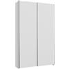 Forte Home Nook Armadio 120 moderno con 2 ante, camera da letto, legno bianco, larghezza 120,1 cm x altezza 210 cm x profondità 39,1 cm