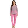 NavyBlue Yacht Pigiama Donna Invernale in Cotone Caldo Interlock. Pigiama Lungo Due Pezzi Aperto o Chiuso