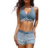 HEEKPEK Costume da Bagno Due Pezzi Donna Push Up Imbottito Reggiseno Bikini Set Costumi da Mare 2 Pezzi con Pantaloncini da Bagno Spiaggia Estate Beachwear