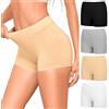 Briyat Mutande Boxer Donna Culotte a Pantaloncino Cotone Shorts Pacco da 4 | Slip, confezione multipla, intimo femminile morbido e traspirante, tassello in cotone, da indossare sotto il vestito