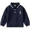 Yoolhamy Polo Cotone a Maniche Lunghe Neonati maschietti Maglietta Colletto Ricamato Bambini Piccoli Abbigliamento Morbido per Bambini