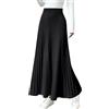 seiveini Gonna in Maglia Donna Lunga Elegante Maxi Gonne Trapezio a Pieghe a Vita Elastica per Autunno e Inverno