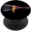 Guitar Lake Reflections Night Sky Moon G Guitar Lake Reflections Moon Musicista Amante della musica acustica PopSockets PopGrip Adesivo