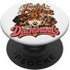 Dachshund Coffee Crew Alimentato da caffè e bassotti Tre cani umorismo PopSockets PopGrip Adesivo