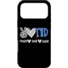 Diabetes awareness T1D Peace Love Cure Custodia per iPhone 17 Pro Max Peace Love Cure Type One Diabetes Awareness T1D