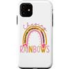 Chasing Rainbows Cute, Leopard Print Fas Custodia per iPhone 11 Inseguendo arcobaleni, carino, eccentrico e divertente
