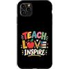 Inspired Classroom Designs Custodia per iPhone 11 Pro Max Insegnare amore ispirare insegnante Apple Pencil Libri Scuola