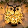 YOUYIKE Luci Solari da Giardino Applique Luci Solari da Esterno Decorative, Gufo | Metallo IP65 Impermeabili Appendibile Gancio Posteriore Luci Solari da Esterno Applique per Giardino e Spazi Esterni