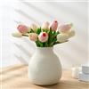 PORCER Vaso in ceramica rustica bianca con fiori, 15,8 cm, carino boho per decorazione domestica, vaso moderno in terracotta per soggiorno, ufficio, tavolo, mensola, decorazione per caminetto