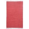 Theko Tappeto Dhurry in 100% cotone, tessuto piatto Happy Cotton | tessuto a mano | Colore: rosso | 40 x 60 cm