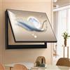SXKLYRF Copri Contatore Elettrico Interno Moderno, Copri Quadro Elettrico Decorativo, Copertura Quadro Elettrico a Muro con Motivo a Piuma(Black,60x40cm/24x16in)