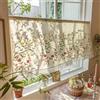 Devola Tenda a pannello con fiori ricamati, in lino, 50 x 90 cm (altezza x larghezza), colore rosa