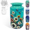 YELVYA Vaso puzzle 3D per adulti, 162 pezzi, puzzle natalizio fai da te, vaso 3D con colonna d'acqua, ideale per esporre fiori e composizioni floreali reali o artificiali (fiori e uccelli)