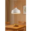 TEKHOME Lampadario a Sospensione E27 Moderno in Metallo Bianco, Design Minimal Industriale per Cucina e Soggiorno, Lampada a Soffitto per Interni - ART. A93-B