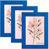 Velora Home&Living VELORA H&L H&L Set da 3 Cornici Foto Blu A6 10 x 15 cm - Cornice in Legno con Plexiglass Trasparente, Portafoto da Parete, Cornice per Poster, Fotografie, Puzzle, Diplomi e Certificati