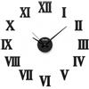 VIRTIME Orologio da Parete Adesivo, EVA Rivestito in PVC, Modello Numeri & Lettere, 50 cm, Movimento al Quarzo Step (Numeri Romani Nero)