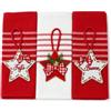 Intimitaly Strofinacci Natalizi Cucina Set 3 Pezzi - Canovacci in 90% Cotone ad Alta Assorbenza - Panni Cucina Morbidi, Resistenti e Multiuso - Fantasie Natale, STELLE - 2 ROSSI 1 BIANCO