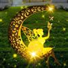 Euakee La Lampada Solare per Esterni, Luci Solari da Giardino con Sfera di Vetro a Led Luce, Impermeabili IP65, Luna Lampada Solare per Esterni per Tavolo Prato Patio Balcone Natale (A)