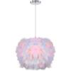 iDEGU Lampadario a Sospensione in Piume Moderno Lampada a Sospensione LED Plafoniera 30cm Paralume Globo Illuminazione E27 Decorazione Lampada a Soffitto per Camera da Letto Soggiorno (Multicolore)