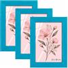 Velora Home&Living VELORA H&L H&L Set da 3 Cornici Foto Turchese 13 x 18 cm - Cornice in Legno con Plexiglass Trasparente, Portafoto da Parete, Cornice per Poster, Fotografie, Puzzle, Diplomi e Certificati