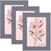 Velora Home&Living VELORA H&L H&L Set da 3 Cornici Foto Grigio A5 15 x 21 cm - Cornice in Legno con Plexiglass Trasparente, Portafoto da Parete, Cornice per Poster, Fotografie, Puzzle, Diplomi e Certificati