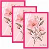 Velora Home&Living VELORA H&L H&L Set da 3 Cornici Foto Rosa 50 x 70 cm - Cornice in Legno con Plexiglass Trasparente, Portafoto da Parete, Cornice per Poster, Fotografie, Puzzle, Diplomi e Certificati