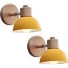 WOTTES 2 Pezzi Applique da Parete Industriale Vintage Lampada da parete Ø15CM Paralume semicircolare E27 Applique retrò illuminazione Interna per Sala da pranzo, Scala, Camera da letto