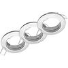 Oktaplex lighting Oktaplex Sedan - Set di 3 cornici piatte per faretti GU10 e LED cromati | foro da 60 mm, cornice per faretti da incasso