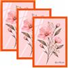 Velora Home&Living VELORA H&L H&L Set da 3 Cornici Foto Arancione 50 x 70 cm - Cornice in Legno con Plexiglass Trasparente, Portafoto da Parete, Cornice per Poster, Fotografie, Puzzle, Diplomi e Certificati